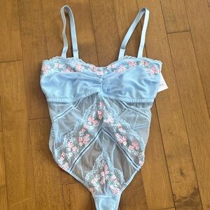 Auden Light Blue Floral Lace Chemise